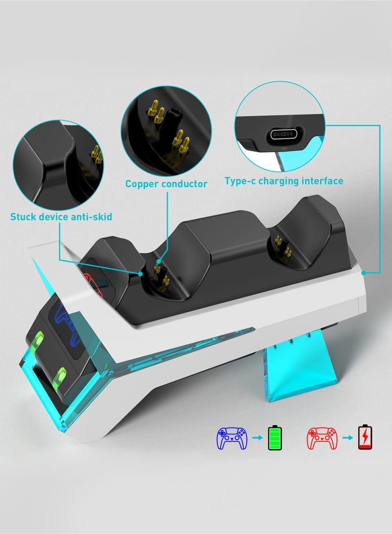 PS5 Controller Charging Station Fast DualSense Charger Dock, Enhanced Playstation 5 Charging Stand with LED Indicators - Image 2